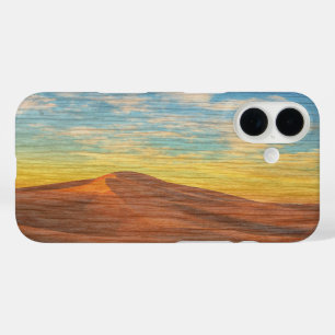 Coque Pour iPhone 16 Beau Lever de Soleil sur Dunes de Sable sur Bois
