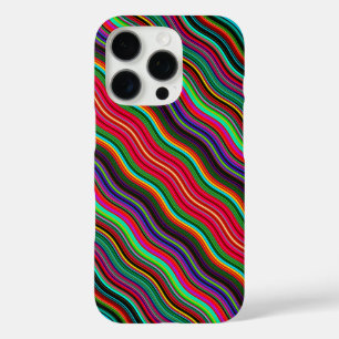 Coque iPhone 16 Pro Beau Motif coloré Wavy Stripe