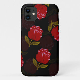 Case-Mate iPhone Case Beau motif de broderie de roses translucides rouge