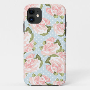 Etui iPhone Case-Mate Beau motif de rose avec le pois bleu