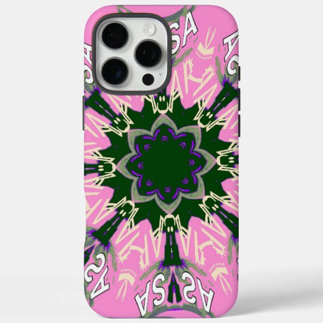 Coques Case-Mate iPhone Beau motif de teinte violet rose bébé monogramme d (Verso)