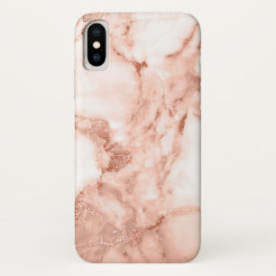 Coque Case-Mate Pour iPhone Beau motif rose de marbre d'étincelle d'or