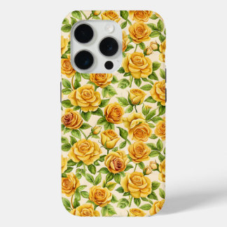 Coque Case-Mate iPhone Beau Motif sans couture des Roses Jaunes