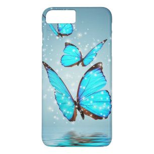 Coque iPhone 8 Plus/7 Plus beau papillon bleu