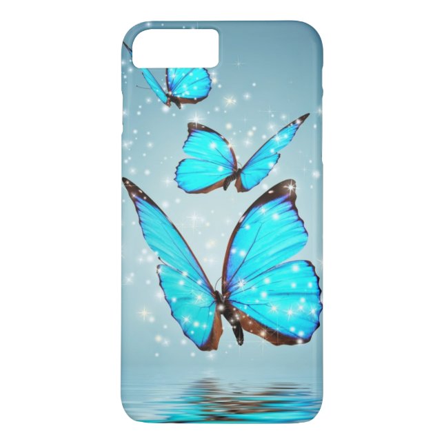 Coques Case-Mate iPhone beau papillon bleu (Dos)