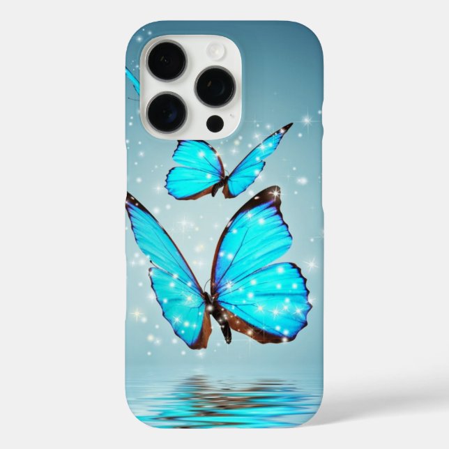 Coques Case-Mate iPhone beau papillon bleu brillant (Verso)