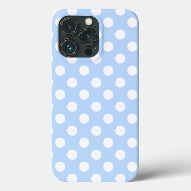 Coques Case-Mate iPhone Beau Pastel Bleu Et Blanc Pois Motif (Verso)
