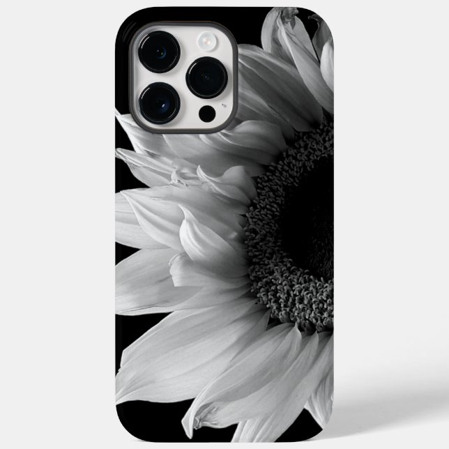 Coques Case-Mate iPhone Beau portrait de tournesol en noir et blanc (Verso)