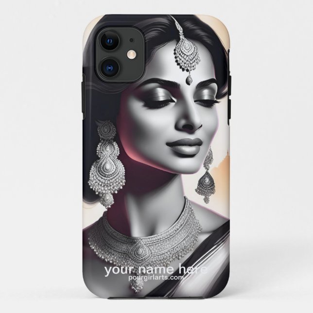 COQUES Case-Mate iPhone BEAU PORTRAIT NUMÉRIQUE DE FEMME INDIENNE DE L'EST (Dos)