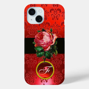 COQUE Case-Mate iPhone BEAU ROSE ROSE ROSE ROUGE BLACK DAMASK RUBY MONOGR