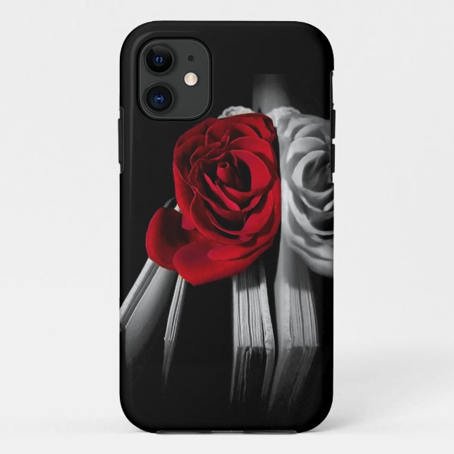 Coques Case-Mate iPhone Beau rose rouge dans le livre (Dos)