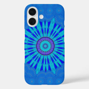 Coque Pour iPhone 16 Beau Royal Blue Mandala Art Imprimer
