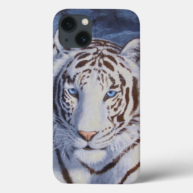 Coques Case-Mate iPhone Beau tigre blanc aux yeux bleu cristal (Verso)