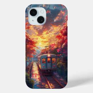 Coque Case-Mate iPhone Beau Train Au Coucher Du Soleil