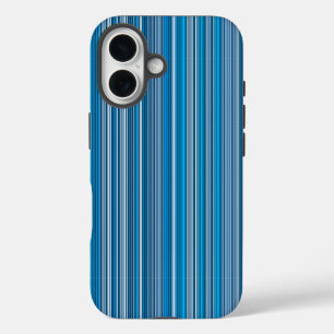 Coque Pour iPhone 16 Beaucoup de bandes multicolores en bleu