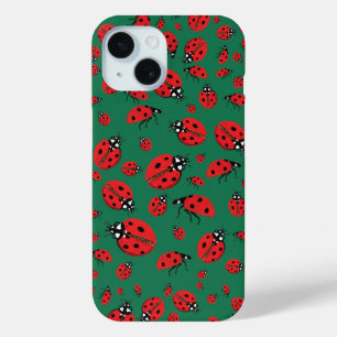 Coque Case-Mate iPhone Beaucoup de Red Ladybugs Lucky Motif Emerald Green