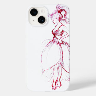 Coque Case-Mate iPhone BEAUTÉ EN ROSE ROBE Rouge Blanc Dessin