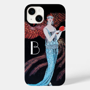 COQUE POUR iPhone 14 BEAUTÉ ET PHOENIX, MODE, MASQUER LE MONOGRAMME ART