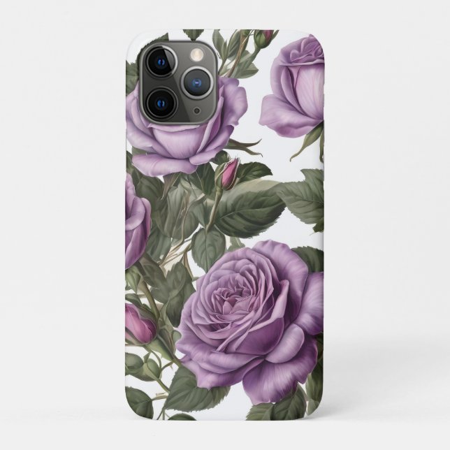 Coques Case-Mate iPhone "Beauté intemporelle : Roses violettes provinciale (Dos)
