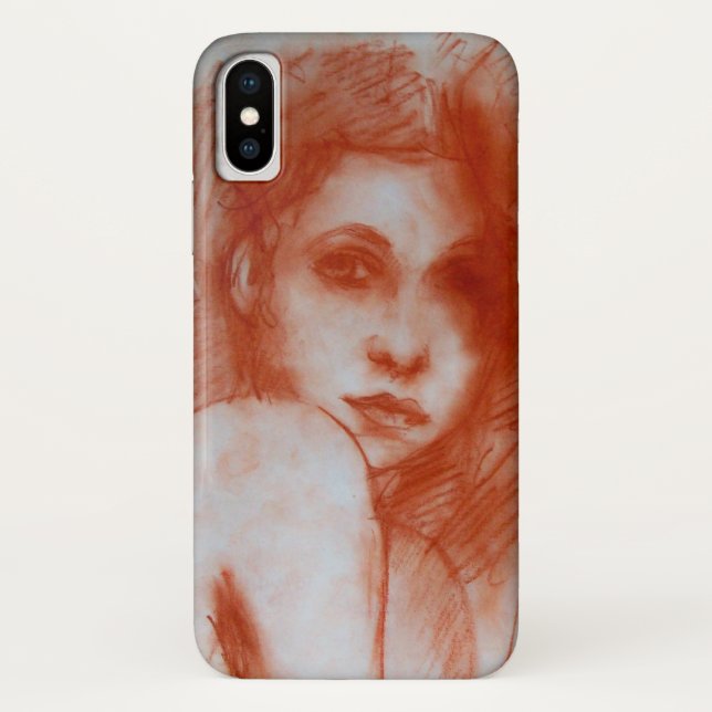 Coques Case-Mate iPhone BEAUTÉ ROMANTIQUE / Portrait de femme en Sepia Bro (Dos)
