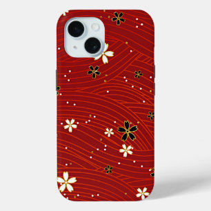 Coque Case-Mate iPhone Beauté rouge, décoration florale,
