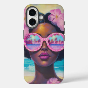 Coque Pour iPhone 16 Beauté tropicale dans les tons roses