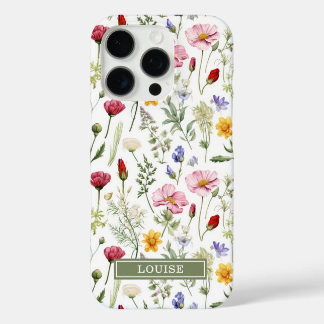 Coques Case-Mate iPhone Beautiful Botanical Wildflowers Name  (Verso)