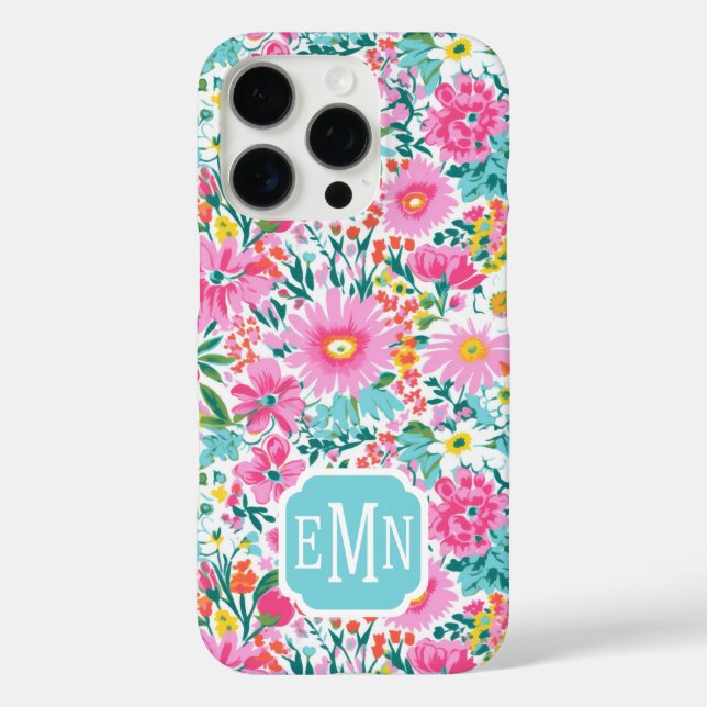 Coques Case-Mate iPhone Beautiful Colorful Garden Monogrammed (Verso)