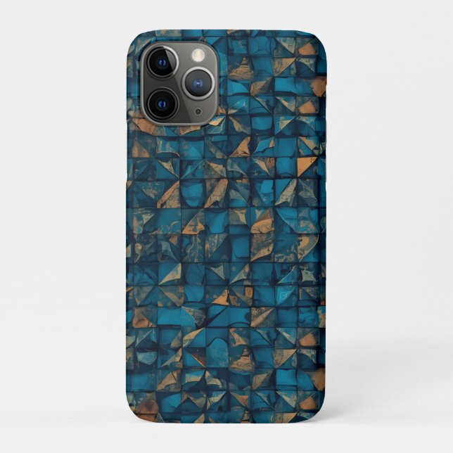 Coques Case-Mate iPhone Beautiful Patchwork "Look" in Dark Teal (Dos)
