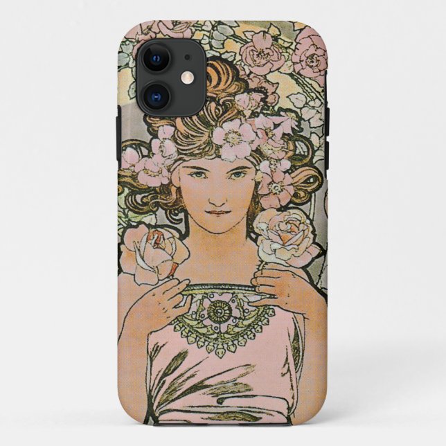 Coques Case-Mate iPhone Beaux-arts roses de demoiselle de honneur (Dos)