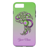 Beaux cœurs roses verts abstraits Nom fractal