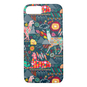Etui iPhone Case-Mate Beaux lamas sur Teal foncé