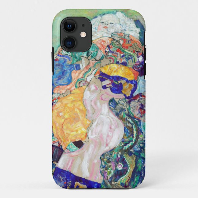 Coques Case-Mate iPhone Bébé Berceau peinture par Gustav Klimt (Dos)