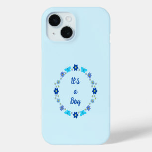 Coque Case-Mate iPhone Bébé bleu Papillons et fleurs personnalisés