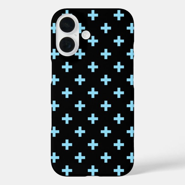 Coques Case-Mate iPhone Bébé bleu polka croise sur noir (Verso)