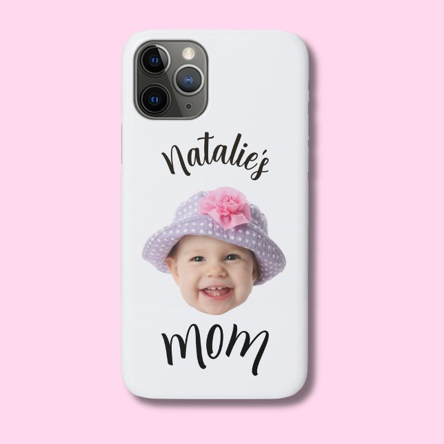 Coques Case-Mate iPhone  Bébé Mignon Photo de Visage Enfant Nom Maman  (Créateur téléchargé)