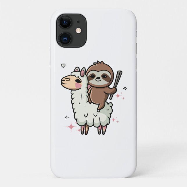 Coques Case-Mate iPhone Bébé paresseux mignon et lama  (Dos)