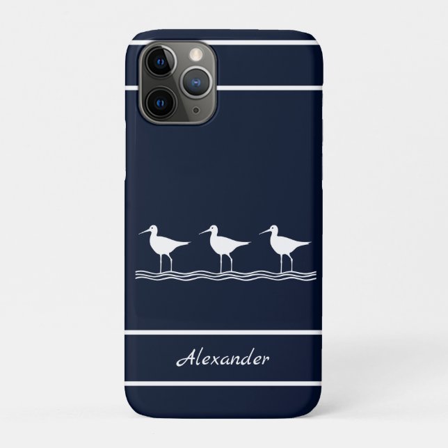 Coques Case-Mate iPhone Bécasseaux Bleus de la Marine Nautique Oiseaux (Dos)
