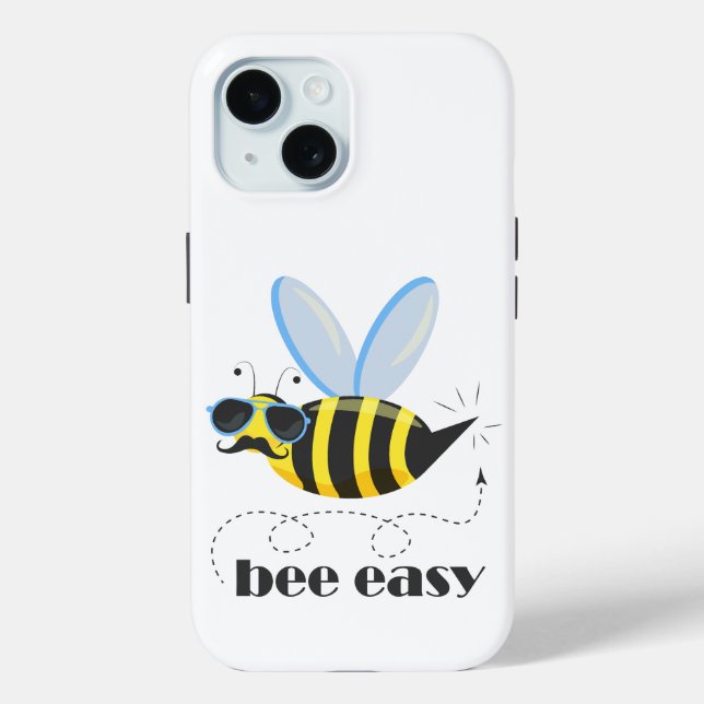 Coques Case-Mate iPhone Bee caractère avec mustache lunettes de soleil Bee (Verso)