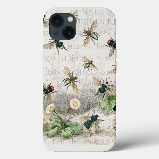 Coques Case-Mate iPhone Bee Honey Travailleur Queen Bees Antique (Verso)