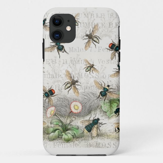 Coques Case-Mate iPhone Bee Honey Travailleur Queen Bees Antique (Dos)