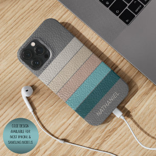 Coque Case-Mate iPhone Beige gris aquarelle bleu sarcelle vert personnali