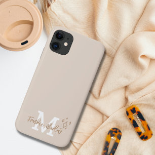 Case-Mate iPhone Case Beige Minimal Modern Initial Monogram Name Case-Ma