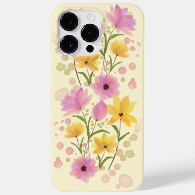 Coques Case-Mate iPhone beige purple green playful art flower phone (Verso)