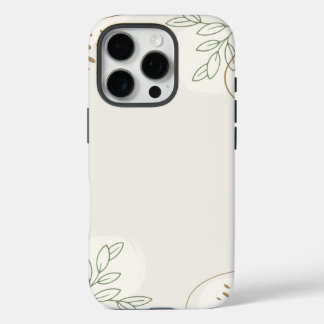 Coque iPhone 16 Pro Beige Simple Floral Aquarelle Minimaliste Linktree