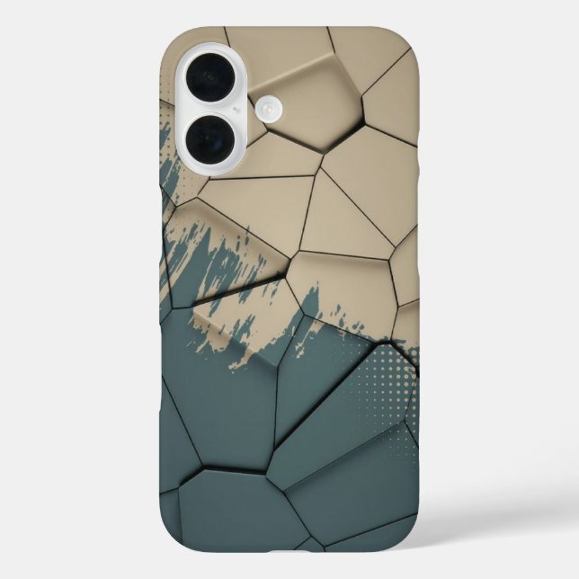 Coques Case-Mate iPhone Beige & Slate Blue Worn Texture Geometric Phone Ca (Verso)