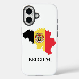 Coque Pour iPhone 16 Belgique Silhouette, drapeau,