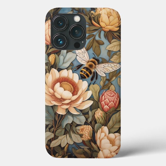 Coques Case-Mate iPhone Belle Abeille De Jardin Avec Fleurs Protea (Verso)