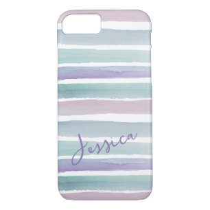 Case-Mate iPhone Case Belle Aquarelle moderne Pastel rayé Girly