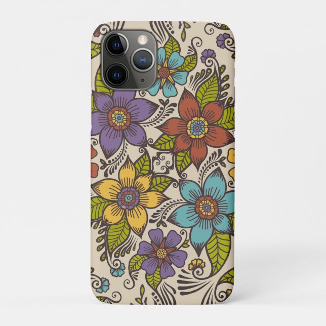 Coques Case-Mate iPhone Belle Art populaire rétro Design floral (Dos)